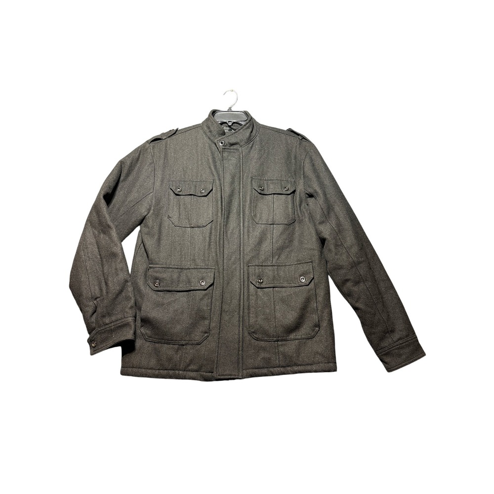 Seven Souls Field Jacket Mens L Charcoal Wool Blend Military